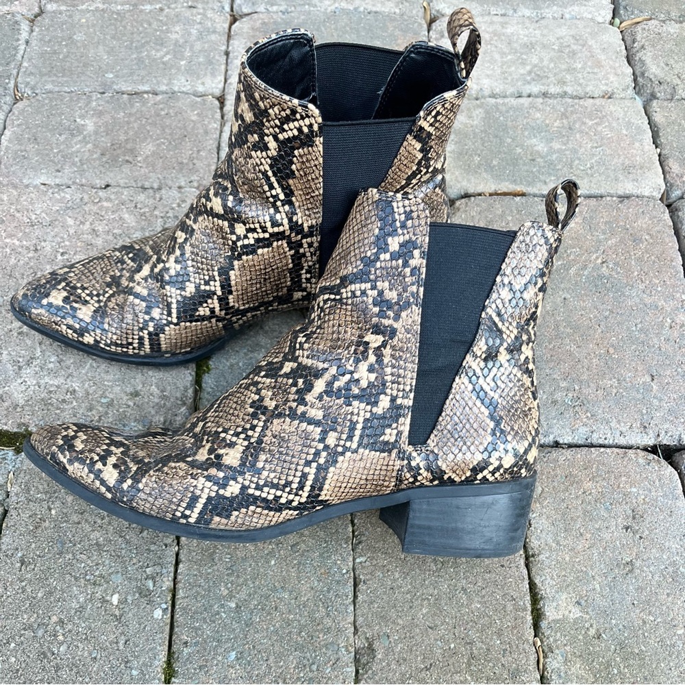 H&M Faux Snakeskin Booties